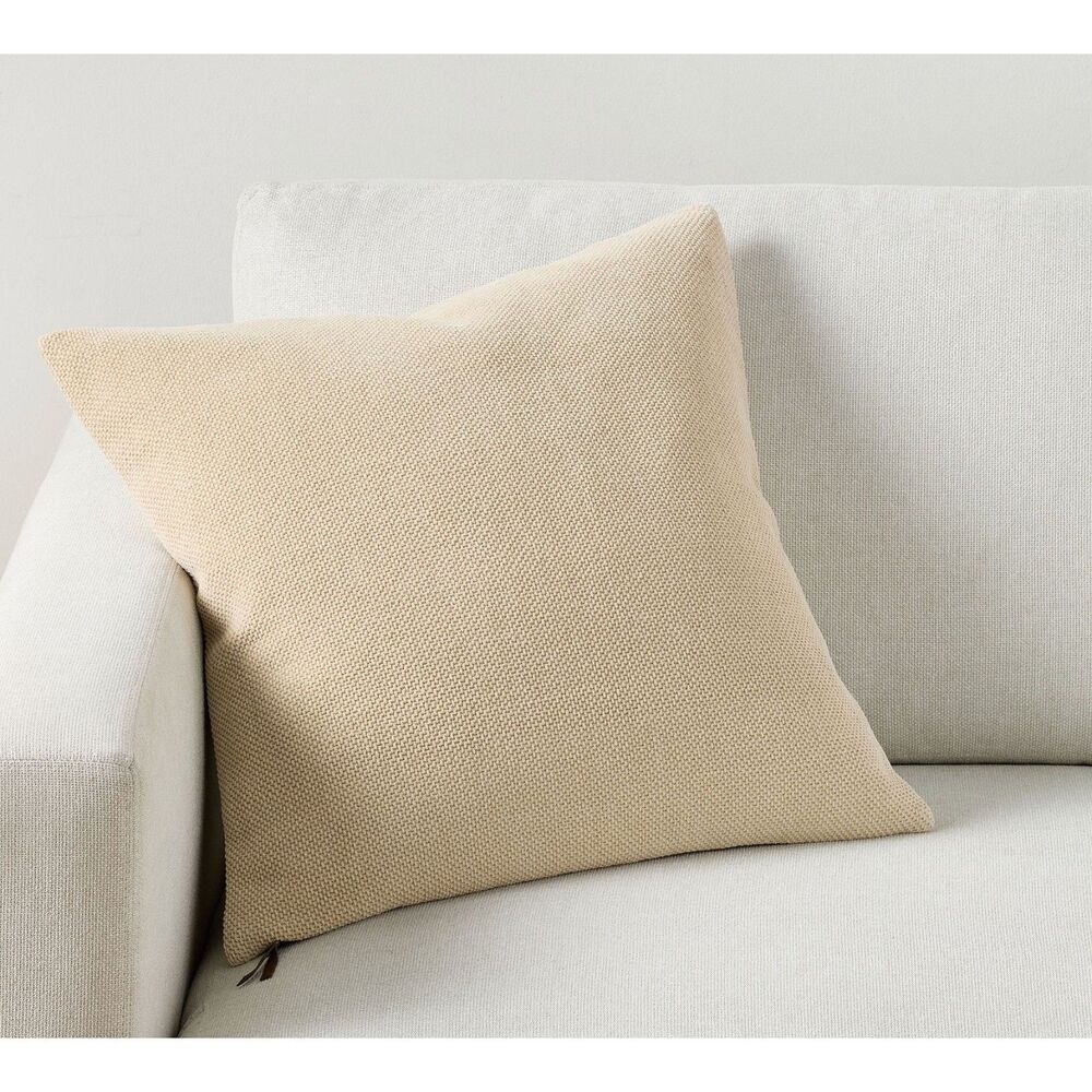 Pottery Barn Sunwashed Chenille Pillow Cover in Sand 20'' x 20'' NWT
